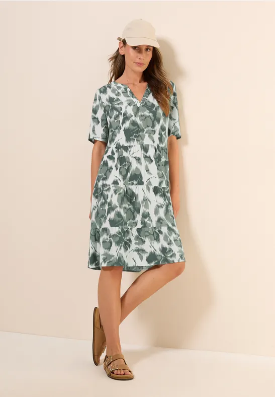 Gemustertes Crepe-Kleid