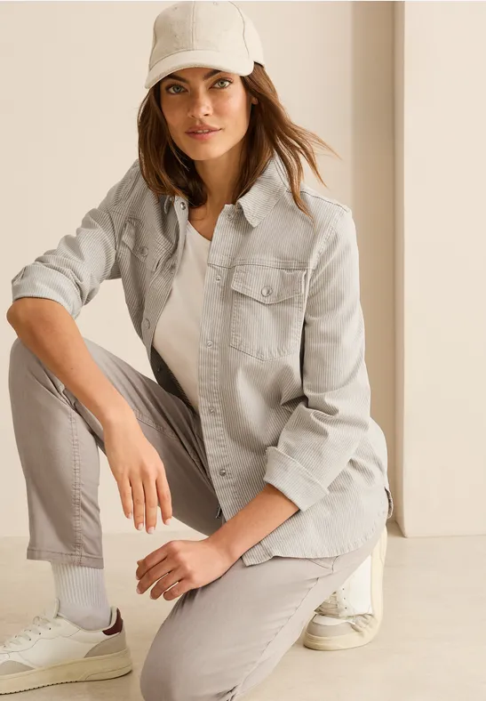Gestreiftes Jeans-Overshirt