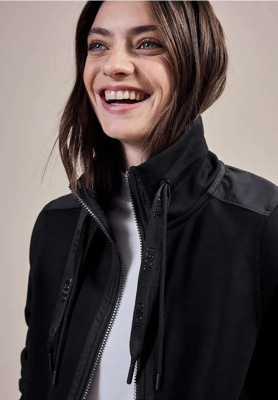 Materialmix Sweatjacke