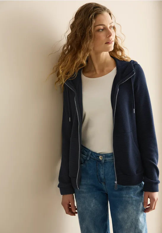 Sweatjacke mit Struktur