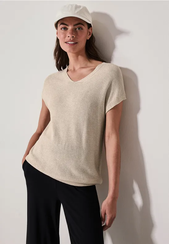 �rmelloser Strukturpullover