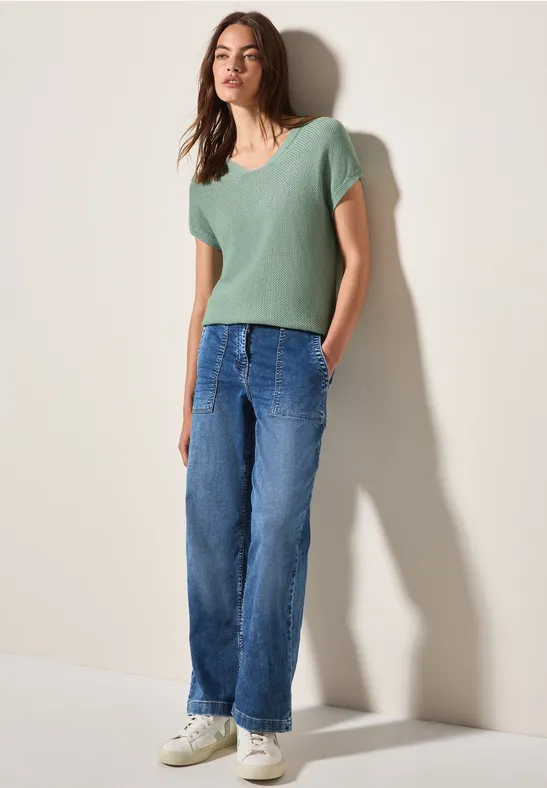 �rmelloser Strukturpullover