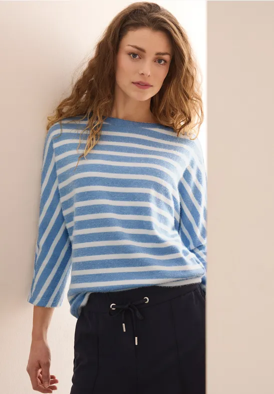 Gestreiftes Federgarn Shirt