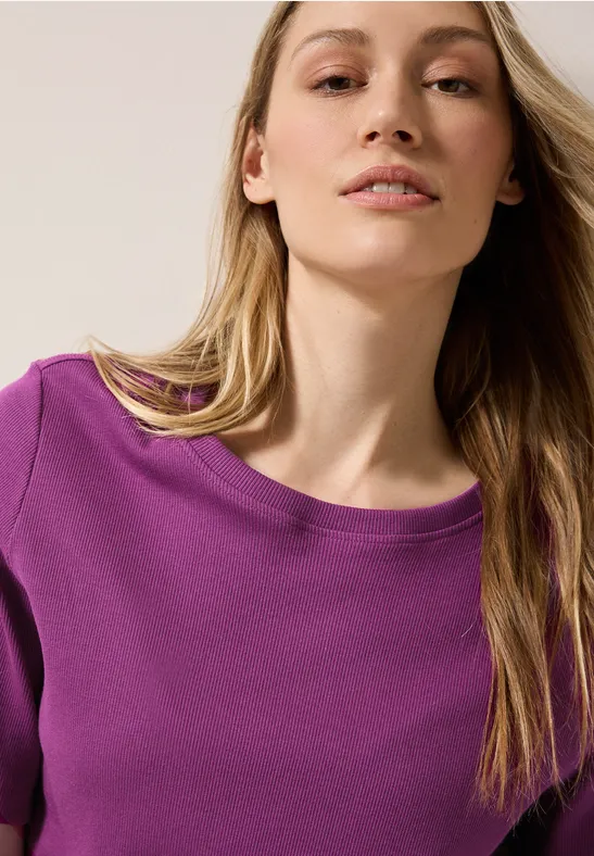 Basic Rippstruktur T-Shirt