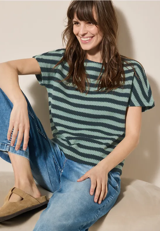 Gestreiftes Strukturshirt