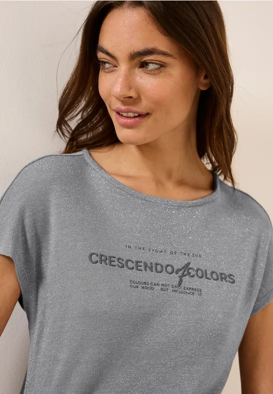 Glitzer Shirt mit Wording
