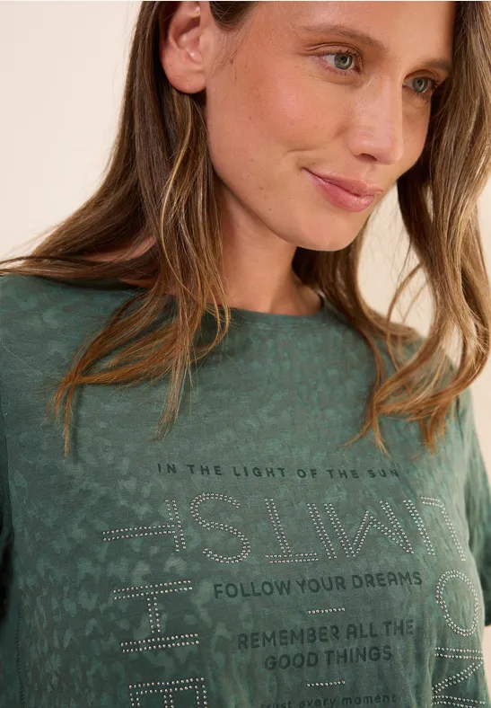 T-Shirt mit Schmucksteinen