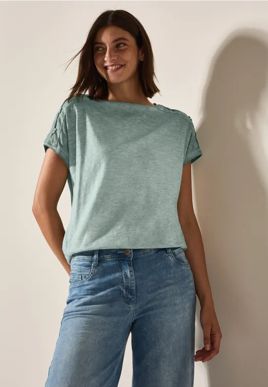 T-Shirt mit Knopfdetail