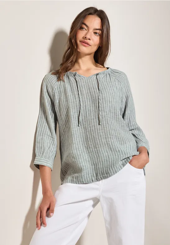 Gestreifte Leinen-Bluse