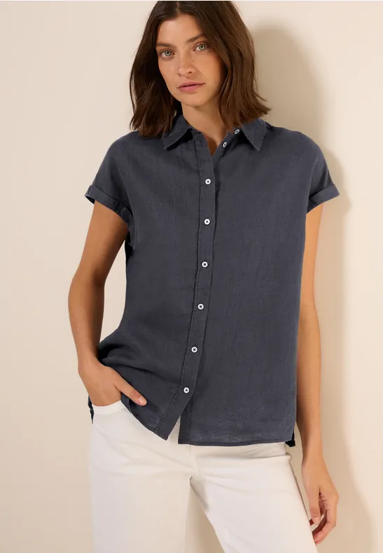 Leinen-Hemdbluse