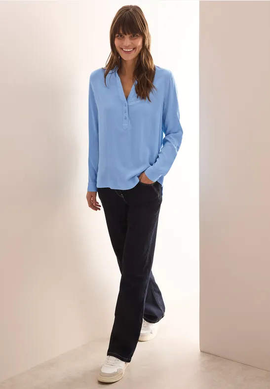 Bluse in Unifarbe