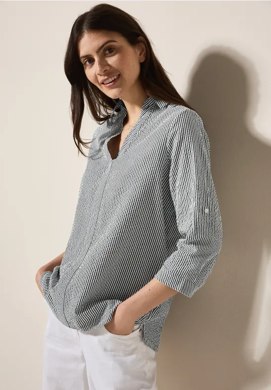 Gestreifte Seersucker Bluse