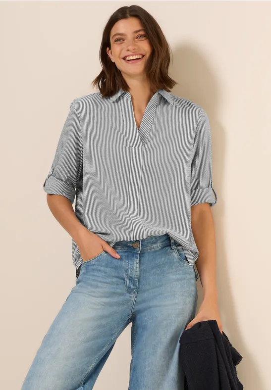Gestreifte Seersucker Bluse