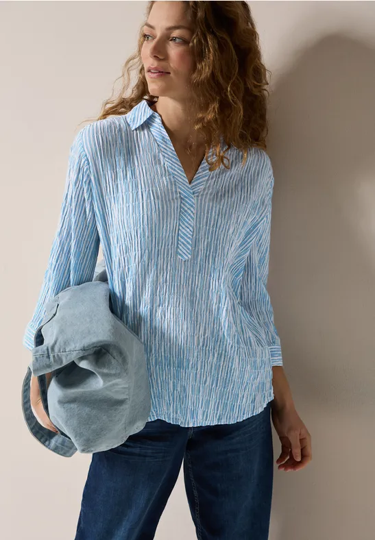 Gestreifte Seersucker Bluse