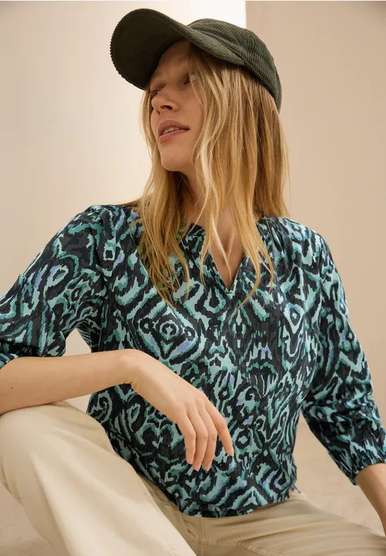 Bedruckte Baumwollbluse