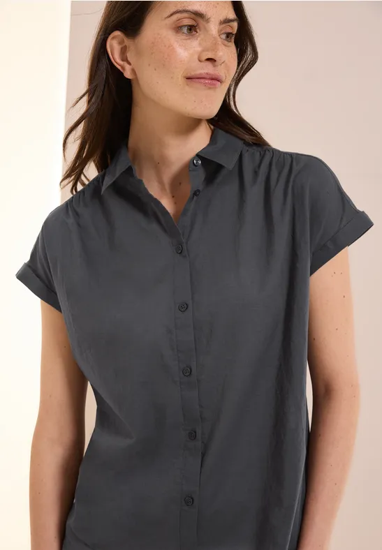 Hemdbluse in Unifarbe