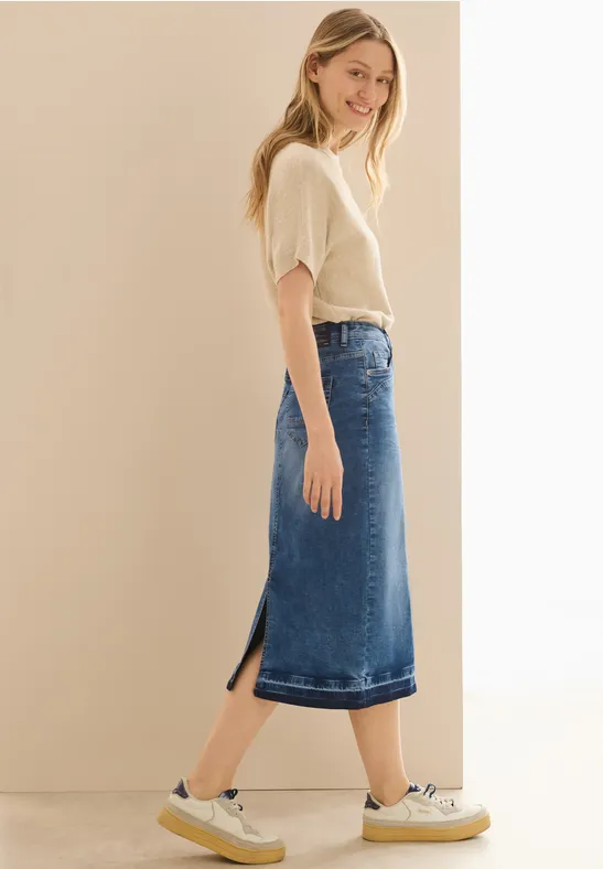 Midi-Jeansrock