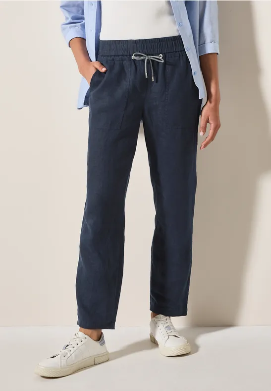 Leinenhose im Casual Fit