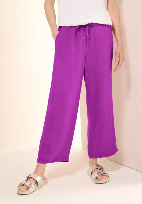 Wide Leg Hose aus Leinenmix
