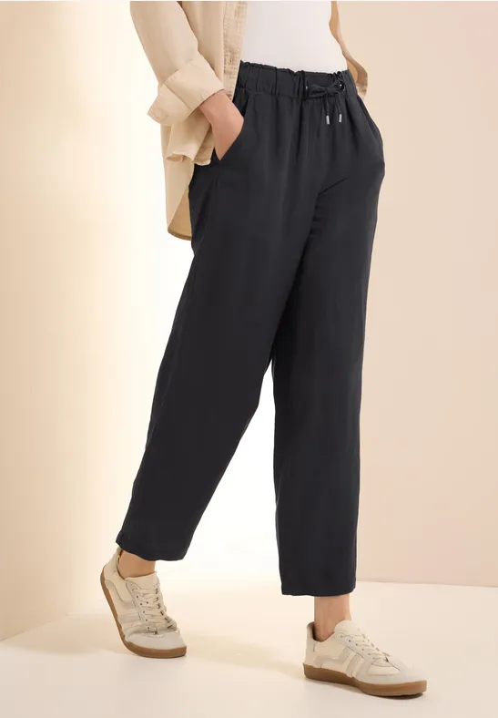 Wide Leg Hose aus Leinenmix