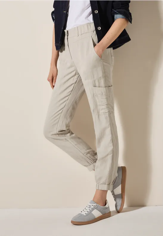 Leinenmix-Hose im Cargo-Look