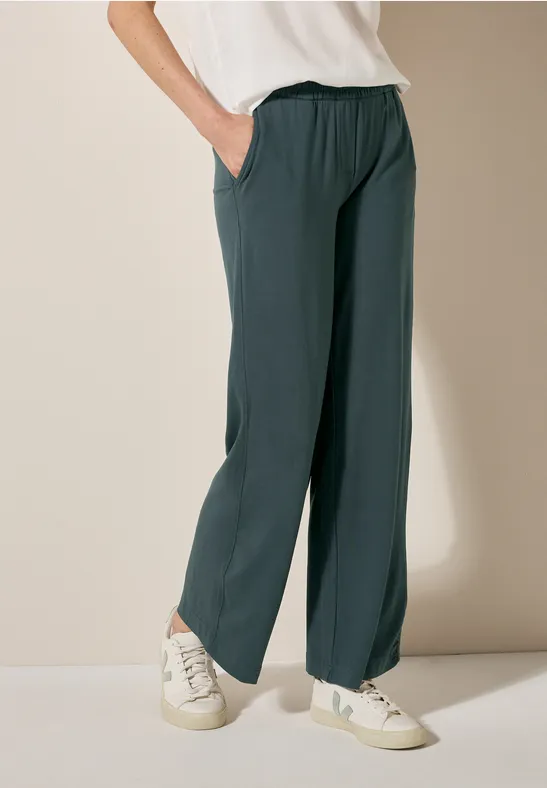 Wide Leg Jersey-Hose